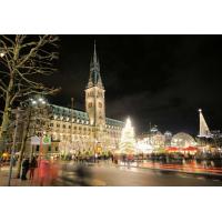 0504_1354 Rathaus am Abend  - Beleuchtung, Markt zu Weihnachten auf dem Rathausplatz. | Adventszeit - Weihnachtsmarkt in Hamburg - VOL.1